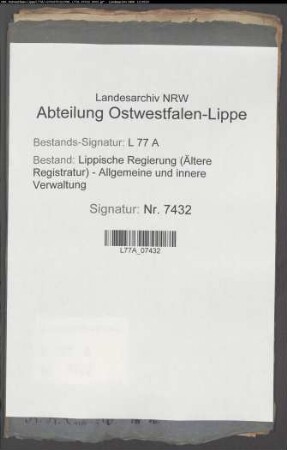 Entschädigung für Einquartierungskosten im Amt Detmold, Vogtei Detmold und Falkenberg