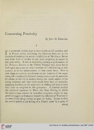 13: Concerning preciosity