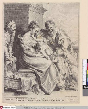 [Die heilige Familie, genannt "La Vierge au berceau"; The Holy Family with St. Elisabeth and the infant John the Baptist]
