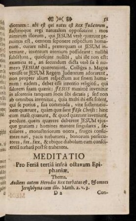 51-61, Meditatio Pro Feria tertia infra octavam ...; ...