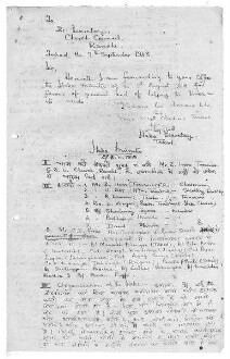 Correspondence with General Secretary