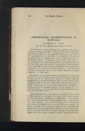 Proportional Representation in Australia