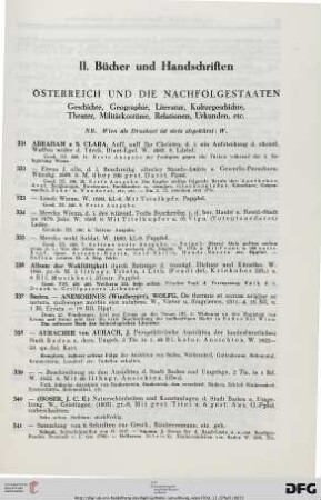 II. Bücher und Handschriften (Nr. 331-703)