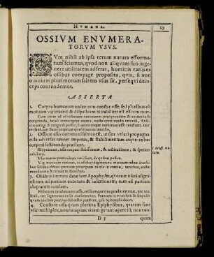 Ossium Enumeratorum Usus.