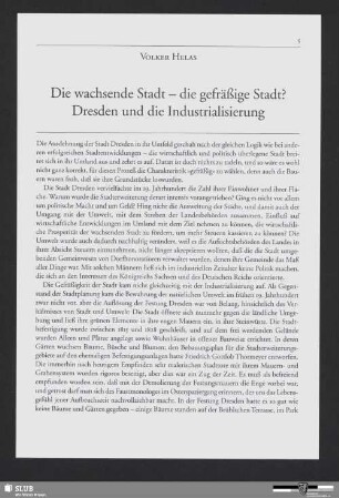 Die wachsende Stadt - die gefräßige Stadt? Dresden und die Industrialisierung
