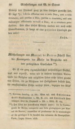 80-109 Mittheilungen aus Marcel de Serres Schrift über die Kosmogonie des Moses im Vergleiche mit den geologischen Gutachten