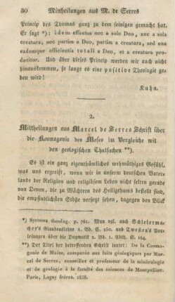 80-109 Mittheilungen aus Marcel de Serres Schrift über die Kosmogonie des Moses im Vergleiche mit den geologischen Gutachten