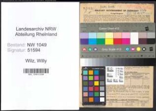 Entnazifizierung Willy Wilz , geb. 19.02.1896 (Dentist)