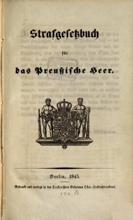 Strafgesetzbuch für das preußische Heer