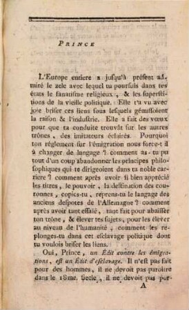 Un Defenseur Du Peuple A L'Empereur Joseph II. Sur Son Réglement Concernant L'Émigration, Ses Diverses Réformes &c., [1]