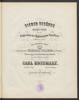 Heft 1: Sieben Gesänge von Robert Burns