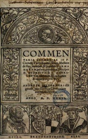 Commentaria Germaniae in P. Cornelii Taciti Equitis Rom. libellum de situ, moribus et populis Germanorum
