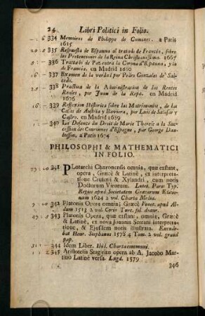 Philosophi & Mathematici In Folio.