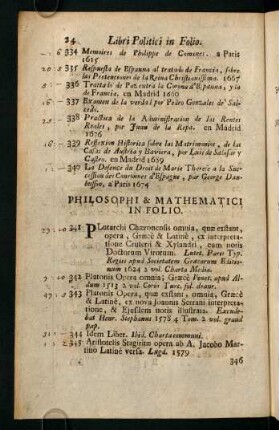 Philosophi & Mathematici In Folio.