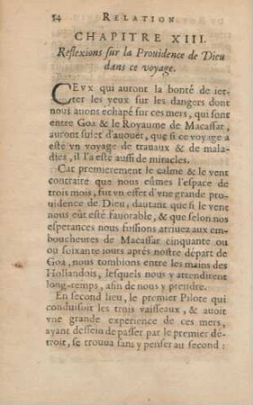 Chapitre XIII. Reflexions sur la Providence de Dieu dans ce voyage