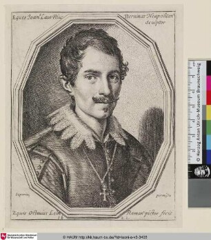 Eques Joans Lauretius Berninus Neapolitan Sculptor [Jean Laurent Bernini; Porträt Berninis]
