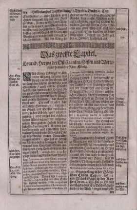 Das zwelfte Capitel. Conrad, Herzog der Ost-Franken, Hessen und Wetterau, hernacher Röm. König.