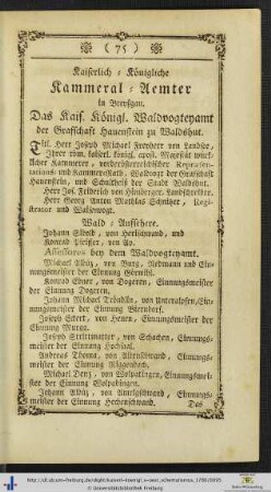 Kaiserlich-Königliche Kammeral-Aemter in Breyßgau.