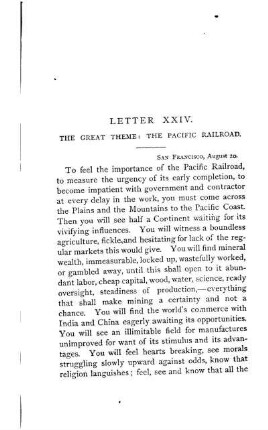 LETTER XXIV. THE GREAT THEME: THE PACIFIC RAILWAY
