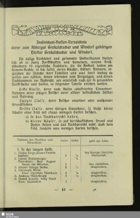 Individual-Huffen-Verzeichnis derer zum Rittergut Großzschocher und Windorf gehörigen Dörffer Großzschocher und Windorf