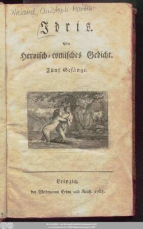 Idris : Ein heroisch-comisches Gedicht ; Fünf Gesänge