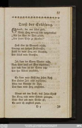 Trost der Erlösung.
