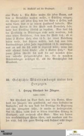 III. Geschichte Württembergs unter den Herzogen