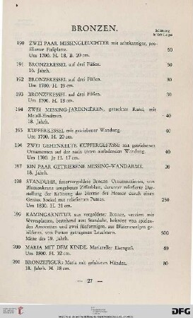 Bronzen (Nr. 190-208)