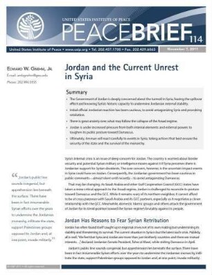 Jordan and the current unrest in Syria