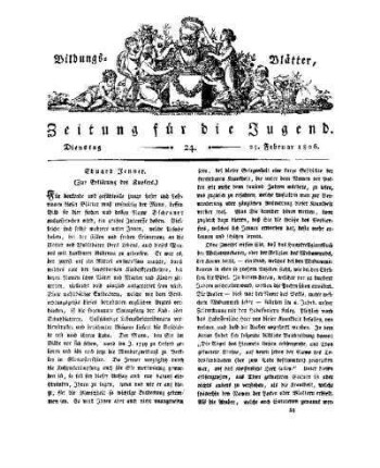 Eduard Jenner : (zur Erklärung des Kupfers)