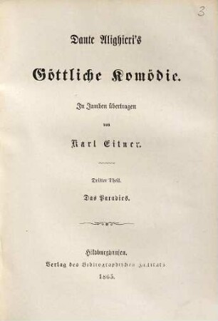 Dante Alighieri's Göttliche Komödie, 3. Das Paradies