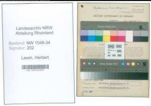 Entnazifizierung Herbert Lewin , geb. 01.04.1899 (Arzt)