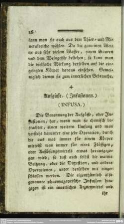 4. Aufgüsse, (Infusionen.) (Infusa.)