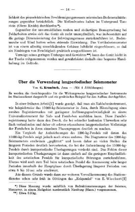 Über die Verwendung langperiodischer Seismometer