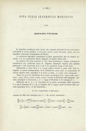 Nota sulle superficie modanate.