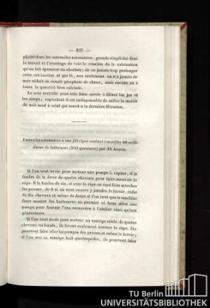 Ustensiles nécessaires à une fabrique voulant travailler 40 mille livres de betteraves (400 quintaux) par 24 heures