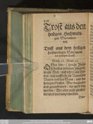 Trost aus den heiligen Hochwirdigen Sacramenten.