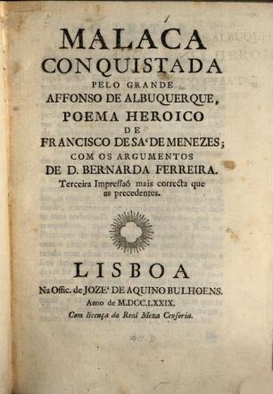 Malaca conquistada pelo grande Alfonso de Albuquerque