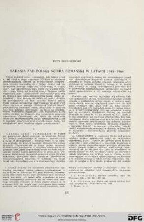 Badania nad polską sztuką romańską w latach 1945 - 1964