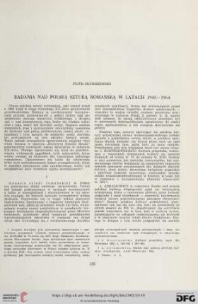 Badania nad polską sztuką romańską w latach 1945 - 1964