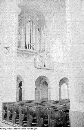 Ralbitz-Rosenthal, Schneeberg, Kirche mit Orgel, März 1952