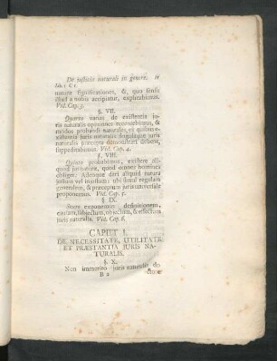 Caput I. De Necessitate, Utilitate Et Praestantia, Iuris Naturalis