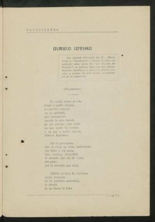 Diario íntimo : (Fragmentos)