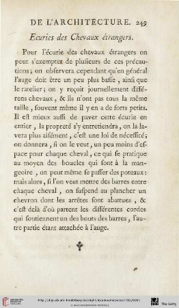 Ecuries des Chevaux étrangers