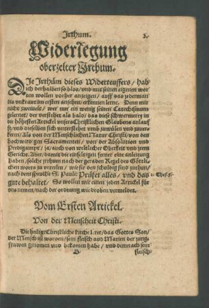 Widerlegung oberzelter Irthum.