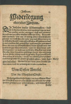 Widerlegung oberzelter Irthum.