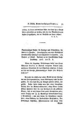 Gemeinnütziges Archiv für Prediger und Schullehrer, besonders in Franken. Herausgegeben von einer Gesellschaft protestantischer Prediger und Schullehrer in Franken. 1ten Bandes 1s Stück. Ansbach in der Haurifenschen Buchhandlung. 1806