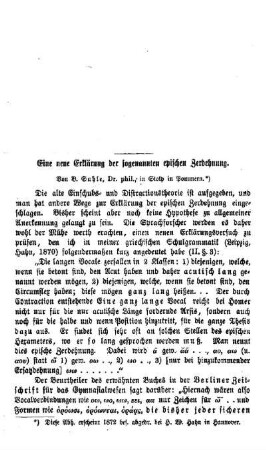 Eine neue Erklärung der sogenannten epischen Zerdehnung