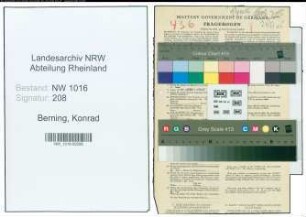 Entnazifizierung Konrad Berning , geb. 21.06.1911 (Strassenwaerter)