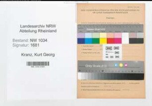 Entnazifizierung Kurt Georg Kranz , geb. 14.02.1910 (Stabswachtmeister)